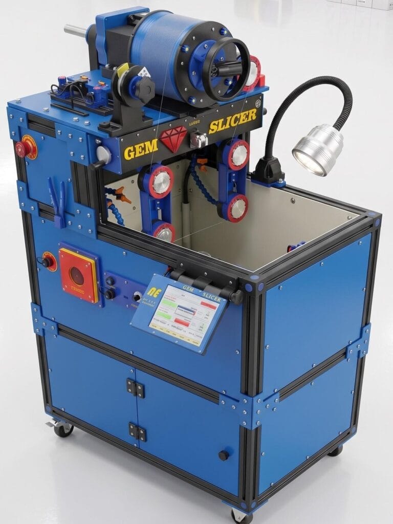 Gem Slicer Standard diamond wire saw, floor-standing, seen from the front