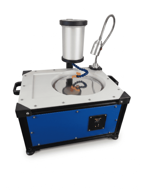 Lapidary polishing machine for flat and curved stone surfaces
